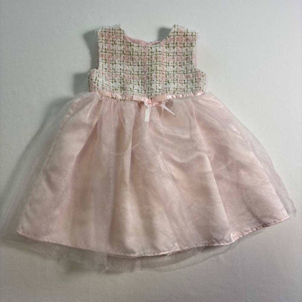 Blueberi Boulevard, Tulle Tweed Dress, 4T, Pink Gold, Party Holiday